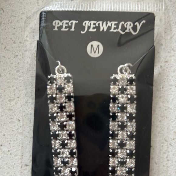NWT Pet fancy Dog Collar Necklace with Rhinestone bling paw 🐾 size Medium - Picture 4 of 5
